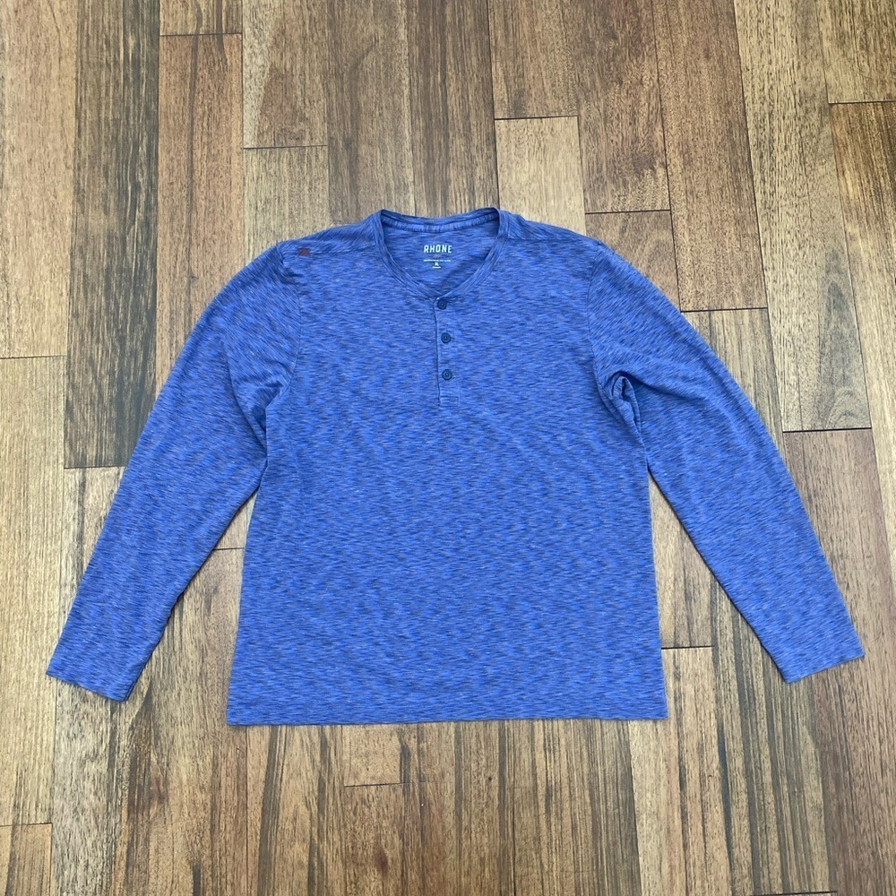 Rhône men's Long Sleeve blue Henley XL